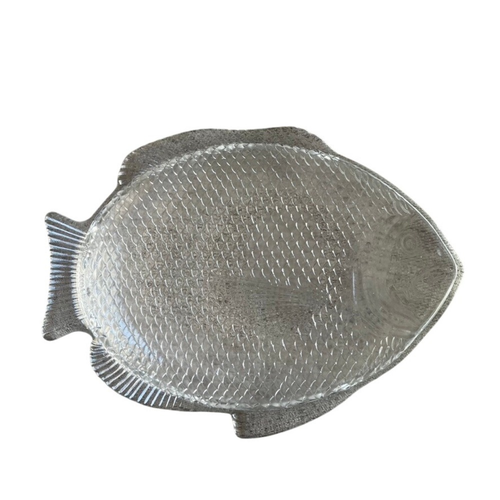 Clear Glass‎ Fish Serving Platter Tray Dish Levant PRCO USA